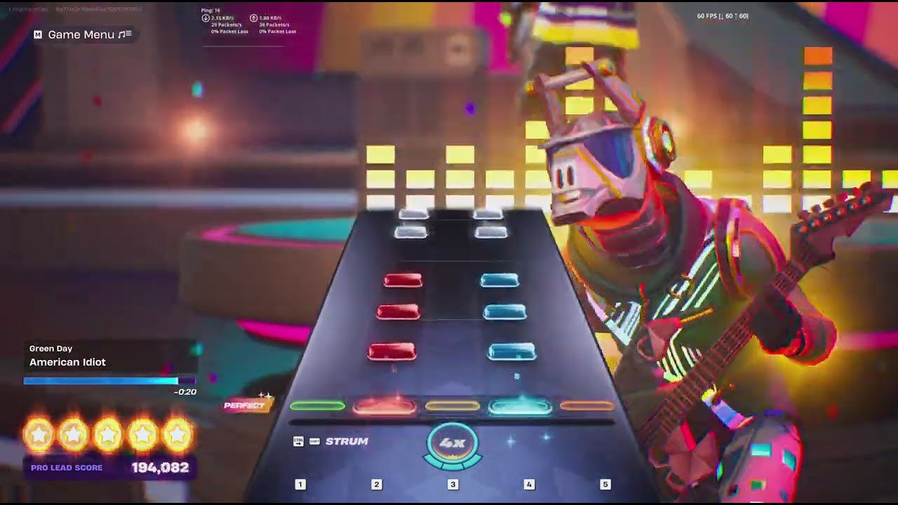 Expert Pro Lead 100%-American Idiot by Green Day on Fortnite Festival