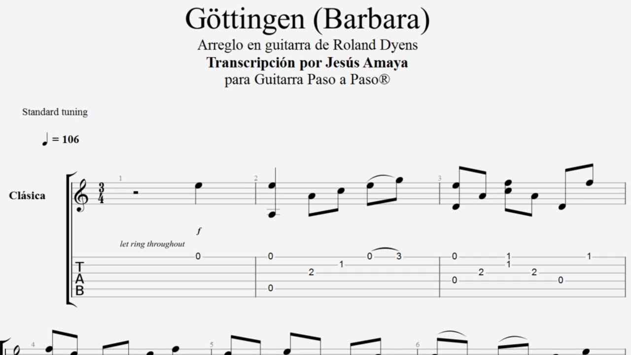 Göttingen - por Roland Dyens - Tablatura por Jesús Amaya...