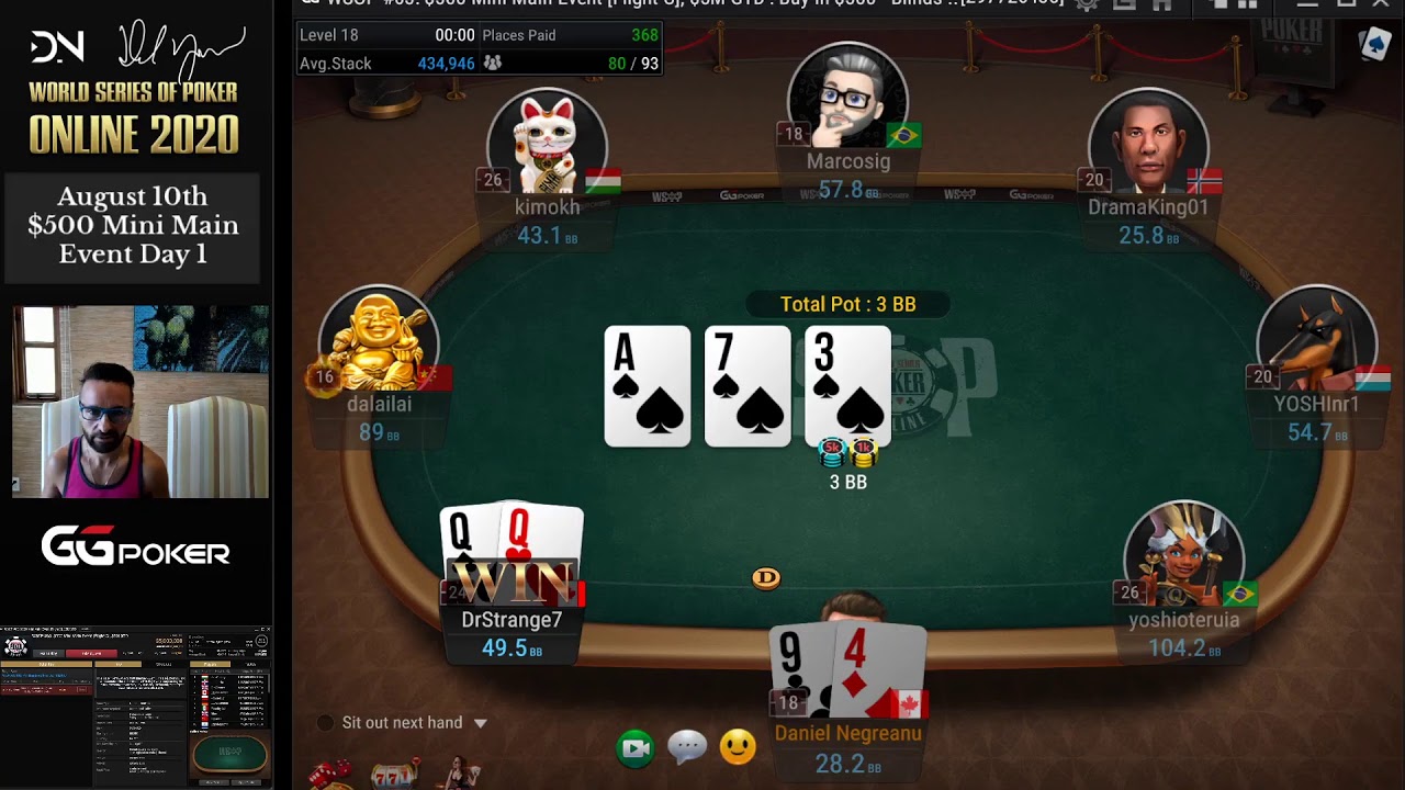 WSOP 2020 Online $500 Mini Main Event Day 1
