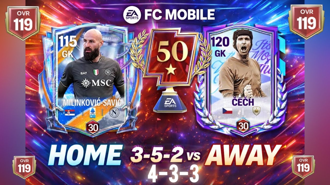 MILINKOVIĆ SAVIĆ 3-5-2 vs CECH 4-3-3 FC MOBILE MATCH 