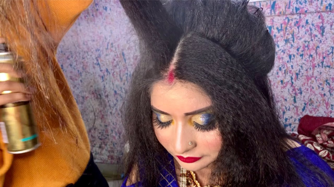 Bridal Reception hairstyles/Bengali bridal hairstyle for short hair