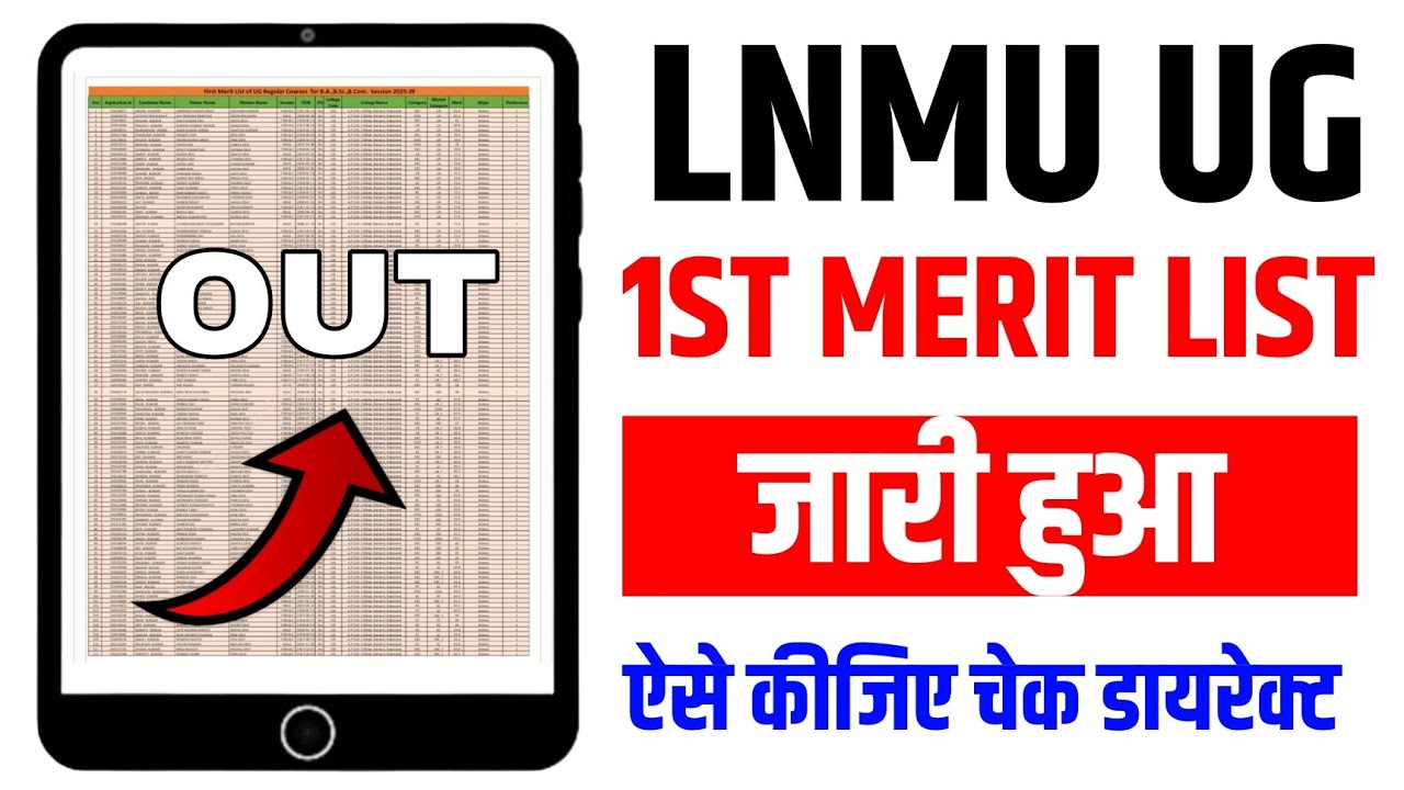 LNMU UG 1st Merit List 2026-30 | LNMU UG First Merit List 2026 kaise check Karen | LNMU UG Admission