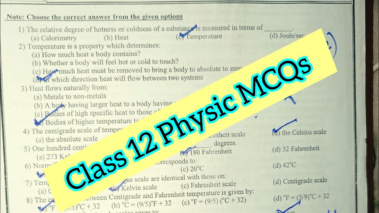 class Inter 12 physic mcqs test 2026 sindh text book