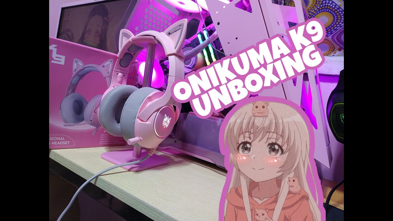 ONIKUMA K9 (Pink) Cat Ear Gaming Headset Unboxing