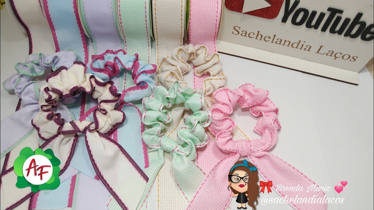 Scrunchie Com Fita , Fácil e SEM COSTURA. Super rápida de fazer - Por 🎀 Brenda Muniz 💞