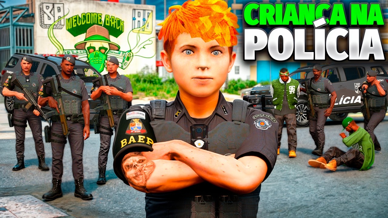 CRIANÇA DE 9 ANOS ENTROU PARA A POLICIA MILITAR NO GTA 5!😱🚨