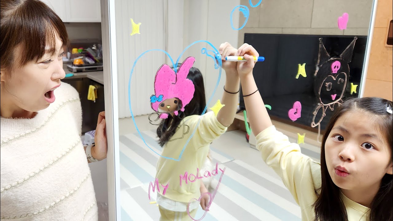 거울에 낙서를 하면 어떻게 될까요? 서은이의 설특집 산리오 차에서 몰아보기 ^^ Collecting Sanrio