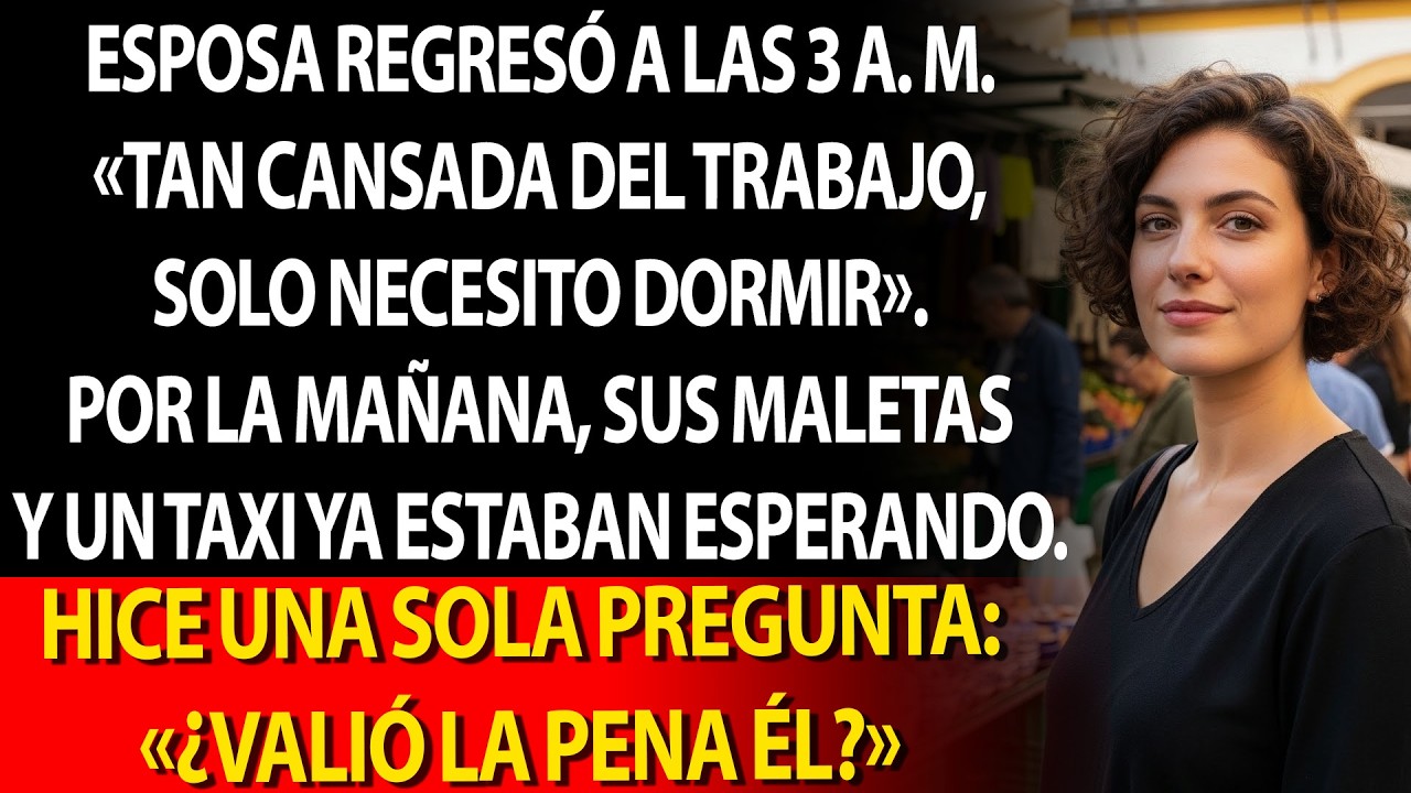 🌙 Llegó a casa a las 3 a.m. «Estoy cansada», dijo.🌅 Al amanecer, sus maletas y un taxi la esperaban.