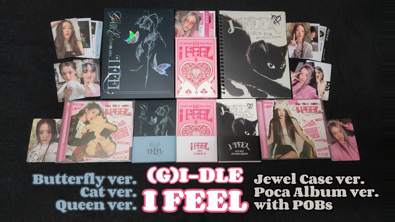 [Unboxing] (G)I-DLE - 6th Mini Album 'I FEEL' (Butterfy + Cat + Queen + Jewel +Poca Album ver.)