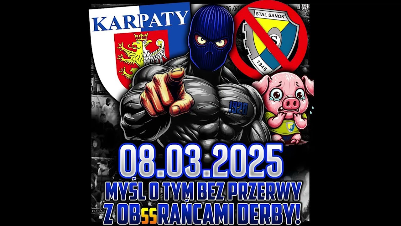 DERBY Karpaty Krosno - Stal Sanok (8 marca 2025) - Kibice ZAPOWIEDZI