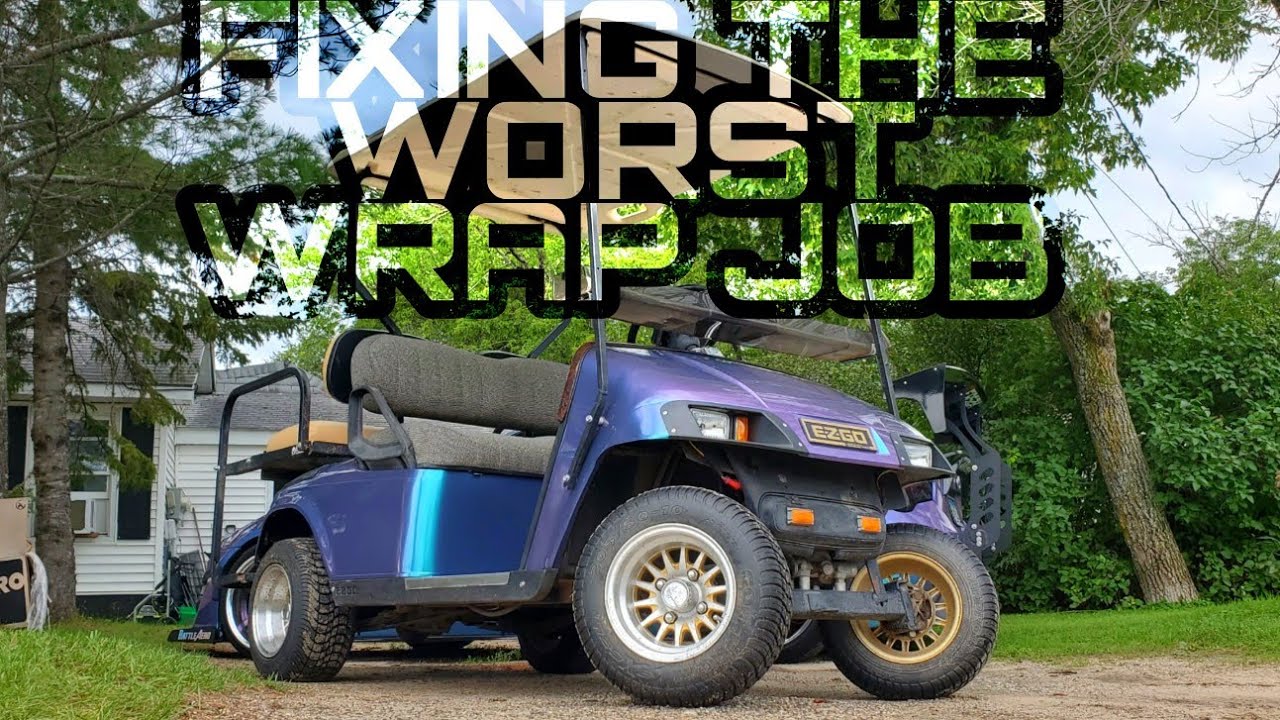 Wrapping an EZGO golf cart