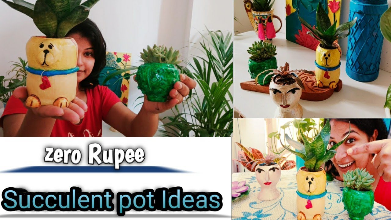 Zero Rupee (0 Rs) Succulent Pot Ideas For Home Decor ||Unique Clay Planter you Haven't seen before