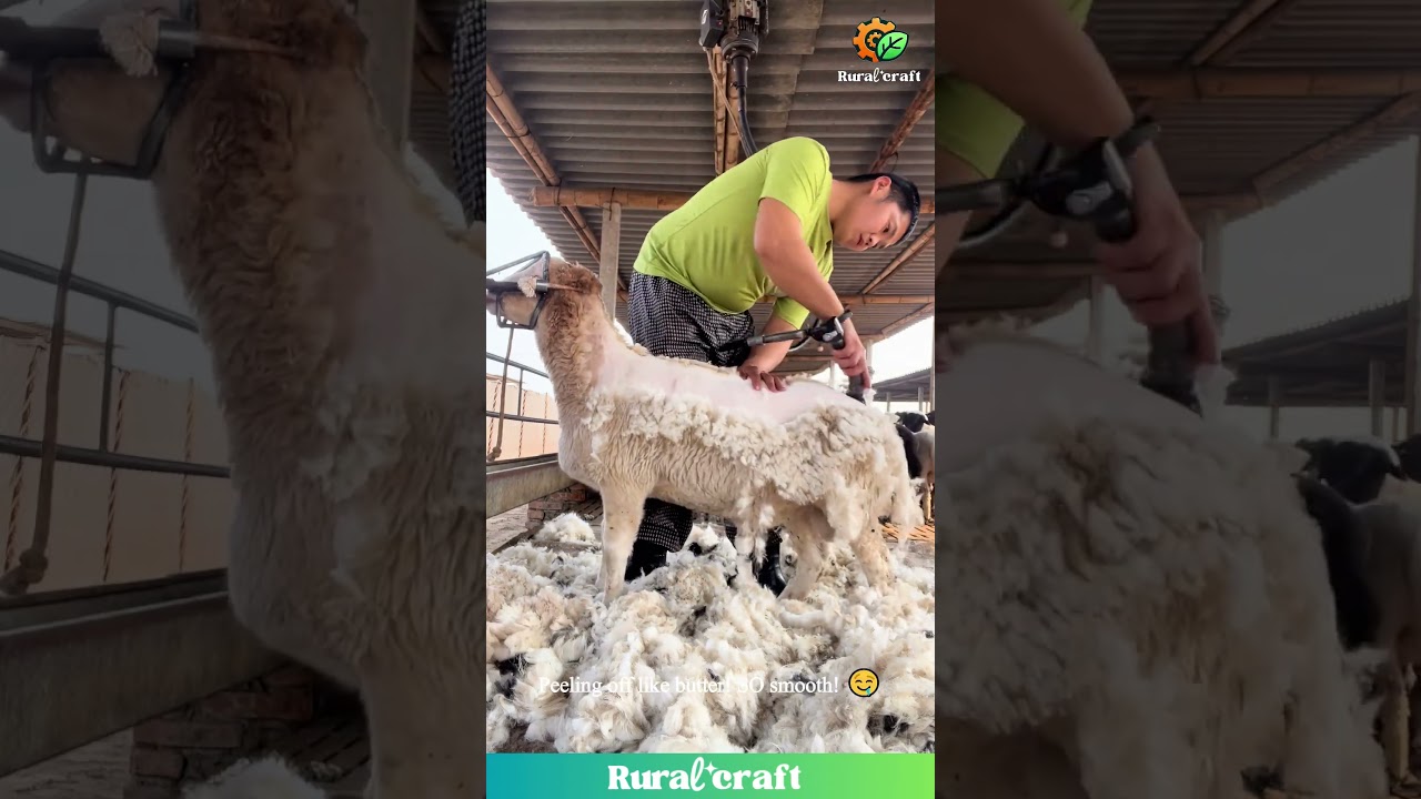 SO Satisfying Sheep Shearing! Watch the Wool Peel Off Like Magic! Clean Shave! #satisfying #asmr