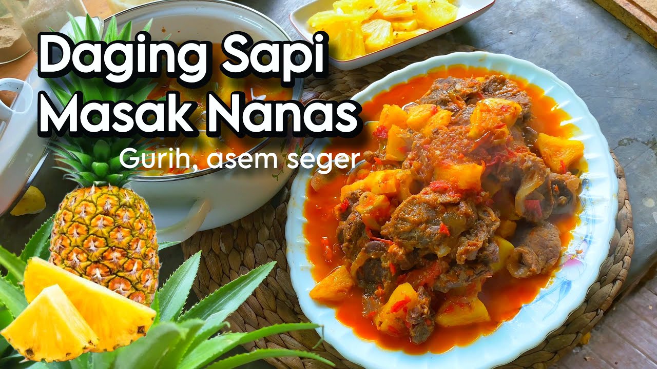 Daging sapi masak nanas | enak, gurih, seger