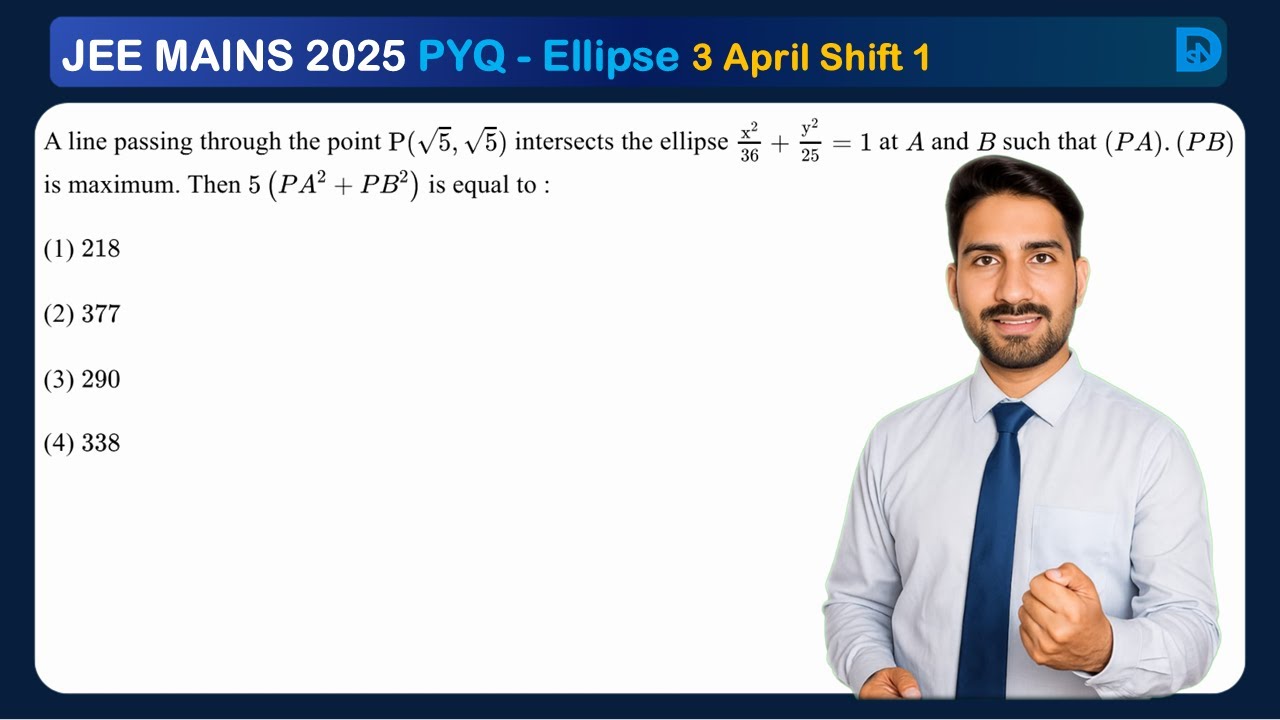 A line passing through the point P(√5, √5) intersects the ellipse x²/36 + y²/25 = 1 at A and B ...