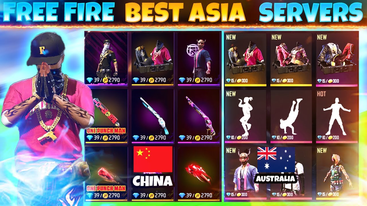 TOP 5 BEST ASIA SERVERS IN 2026 😱⚡ || FREE FIRE ALL SERVER STORE IN GOLD || GARENA FREE FIRE