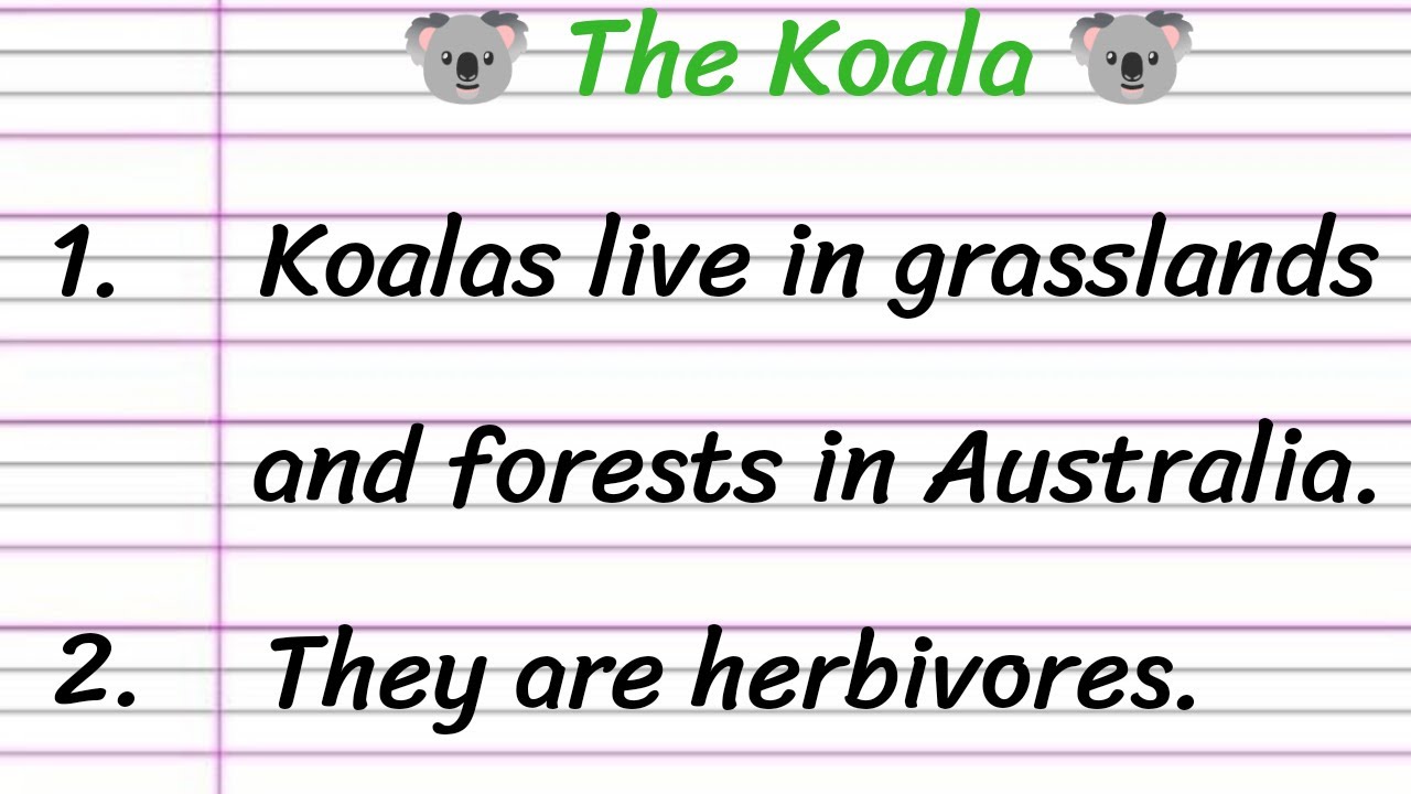Koala Essay in English 10 Lines || Short Essay on Koala