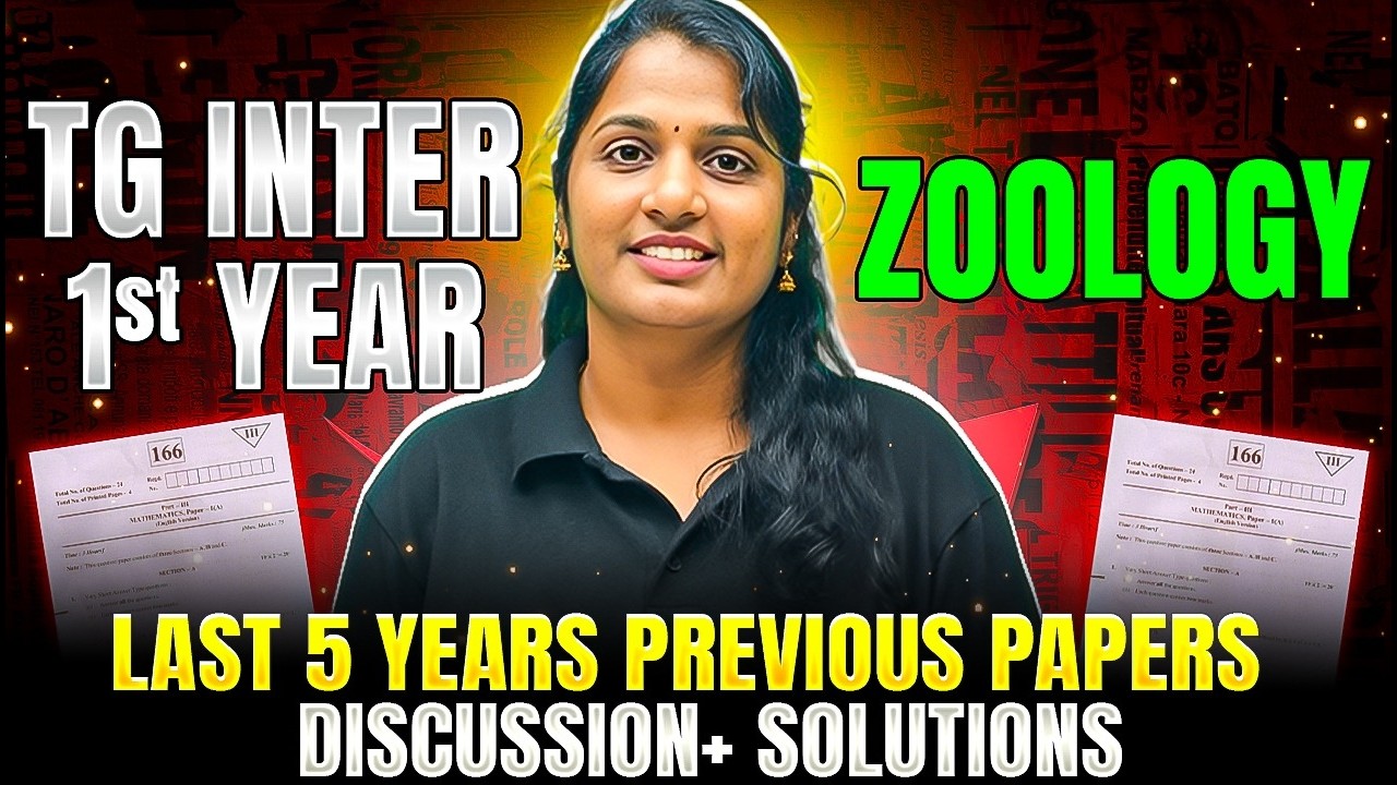 Last 5 Years Question Papers Discussion with Solutions | TG Inter 1st Year | Zoology | Telugu