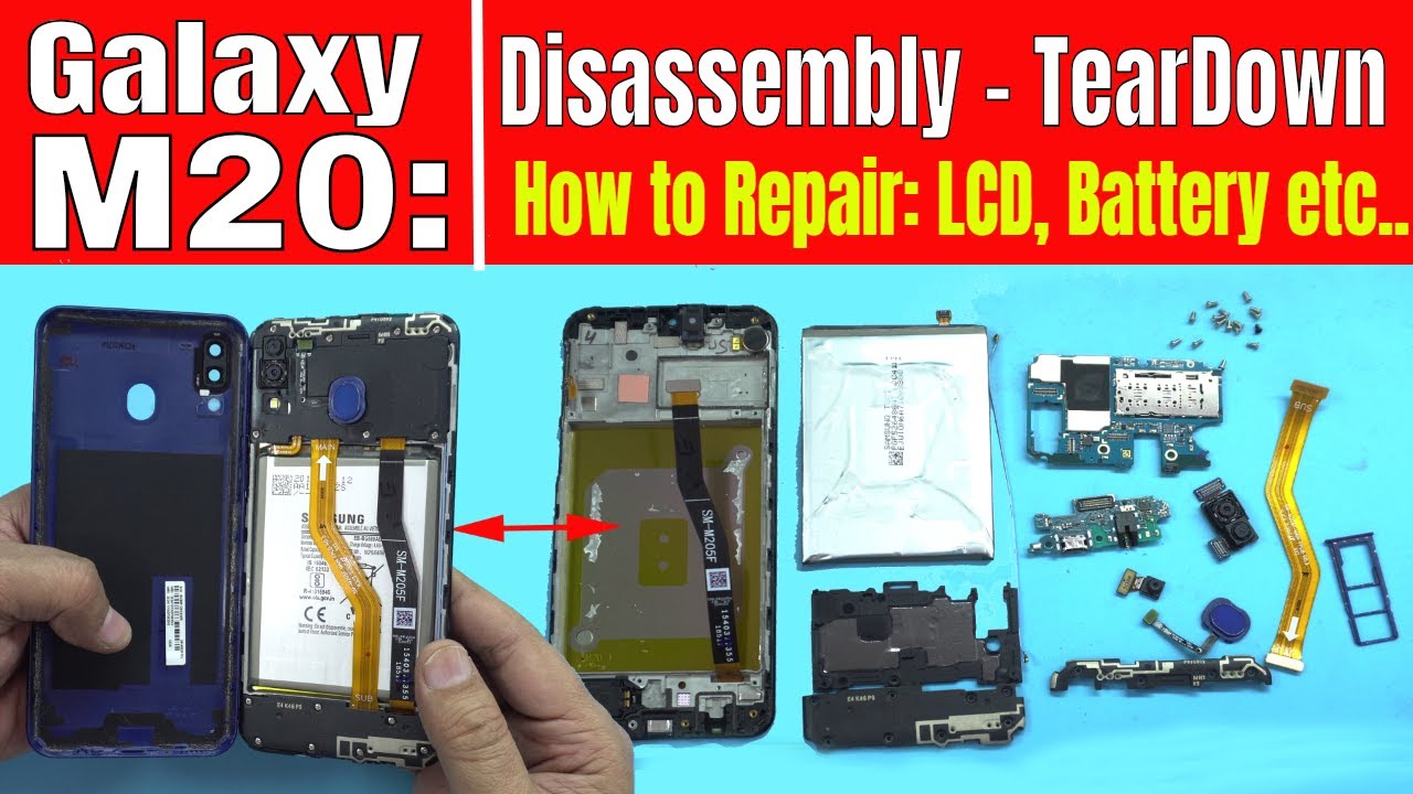 📲🔧Samsung Galaxy M20 Full Tear Down/Disassembly & Repairs: Replacing Battery, LCD & Parts..