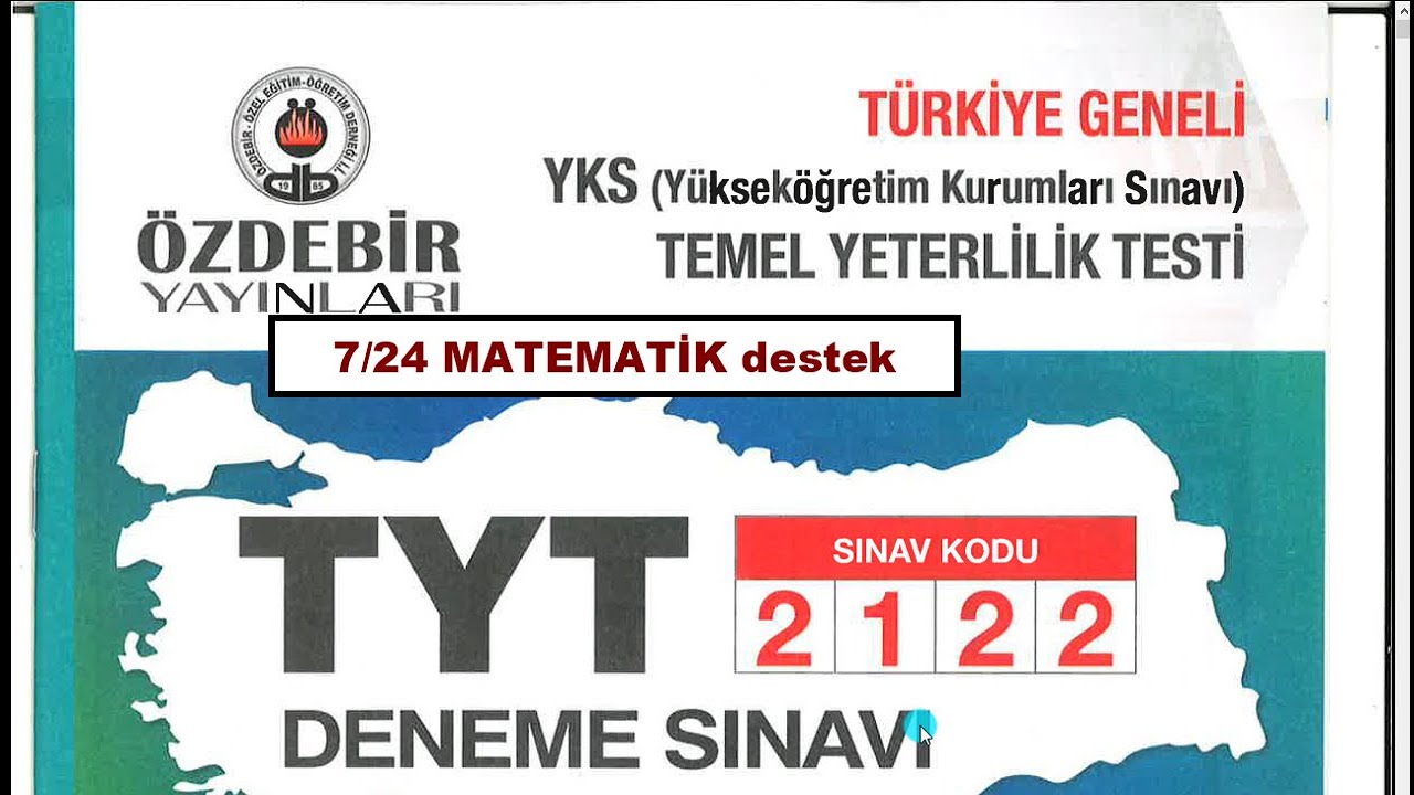 ÖZDEBİR YAYINLARI TÜRKİYE GENELİ TYT DENEME SINAVI 2 MATEMATİK SORULARININ ÇÖZÜMLERİ