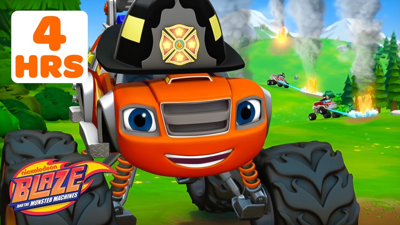 4 HOURS of BLAZING Transformations w/ Firefighter Blaze & More! 🚒 | Blaze and the Monster Machines
