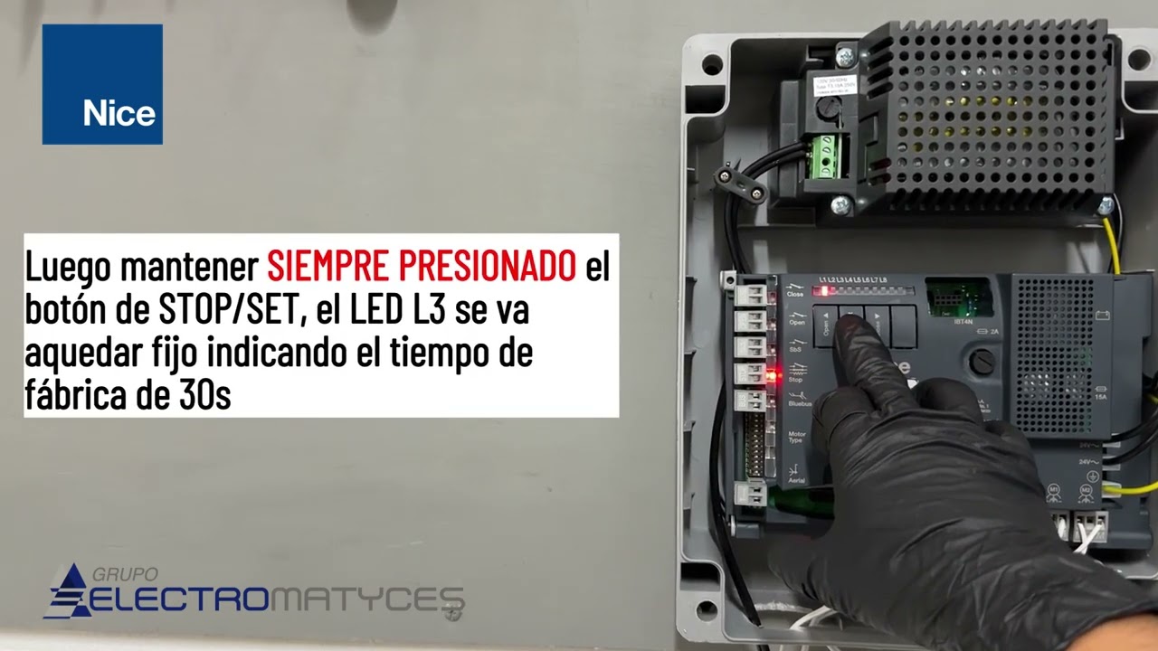 Programacion central NICE MC 824 cierre automatico