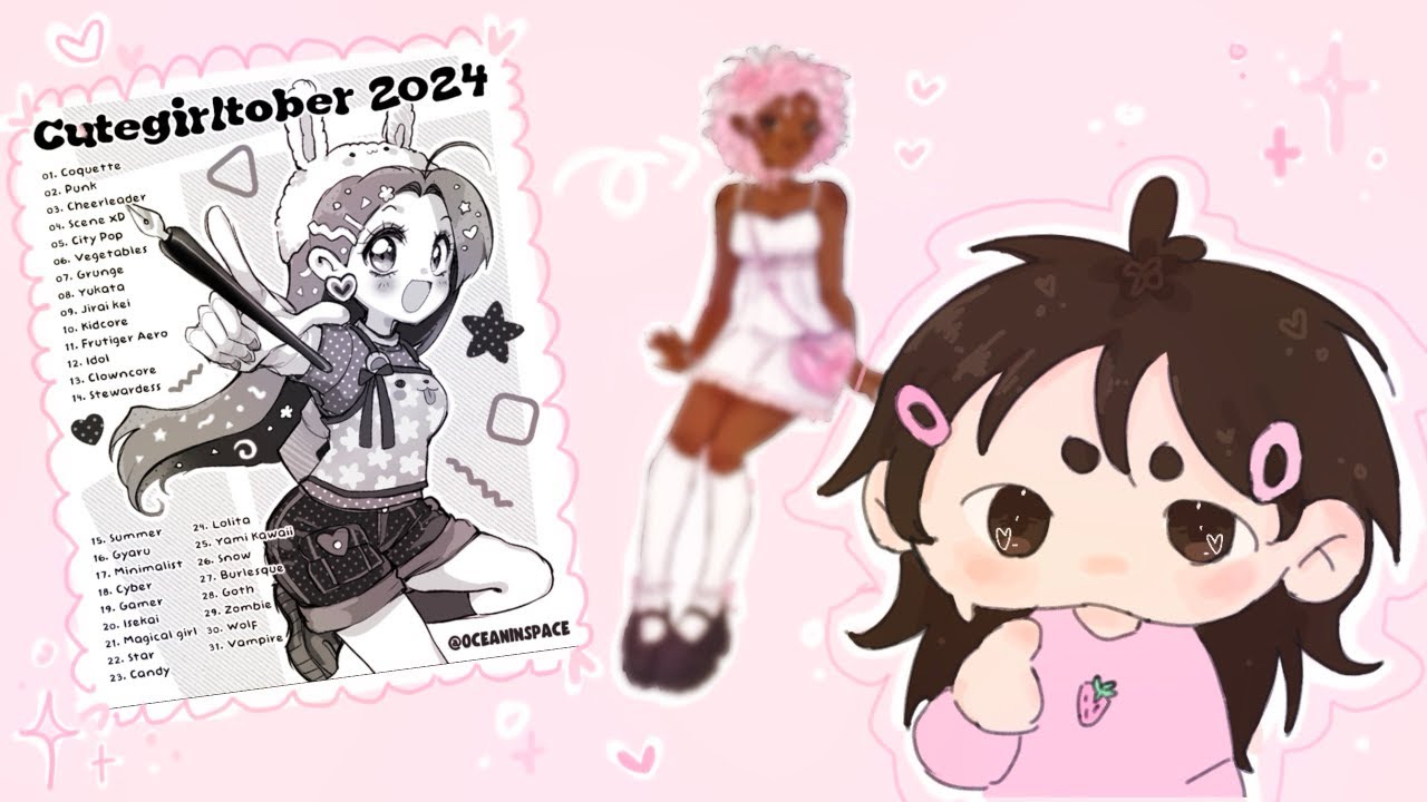 first week of cute girltober ?!🎀 speedpaint + commentary