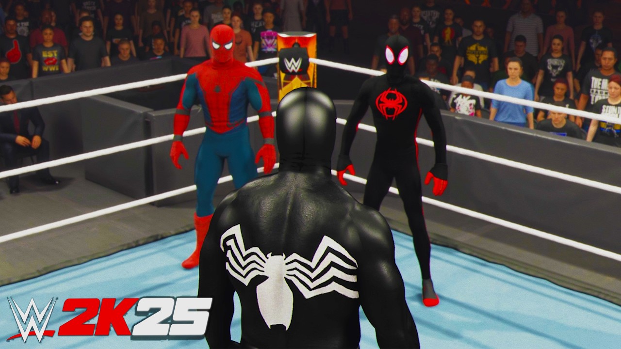 Venom Vs Spider-Man & Miles Morales | Tag Team Match - WWE 2K25 PS5 [4K]