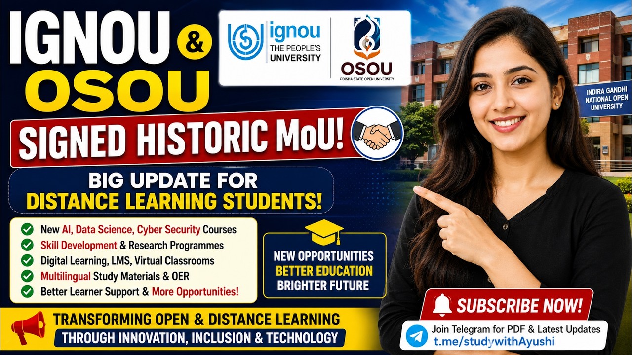 IGNOU & OSOU Signed Historic MoU 🤝 | BIG Update for Distance Learning Students | AI Courses Coming