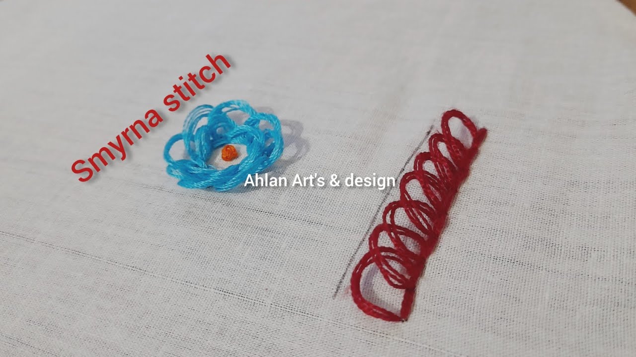 Hand embroidery tutorial.Smyrna stitch.Easy & design.#reddit #facebook#handembroidery#google