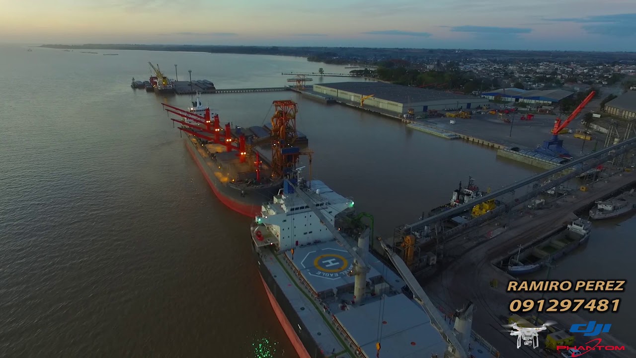 VIDEO DRON PH3PRO SOBREVUELO PUERTO Y RAMBLA DE NUEVA PALMIRA, COLONIA  2020 DC