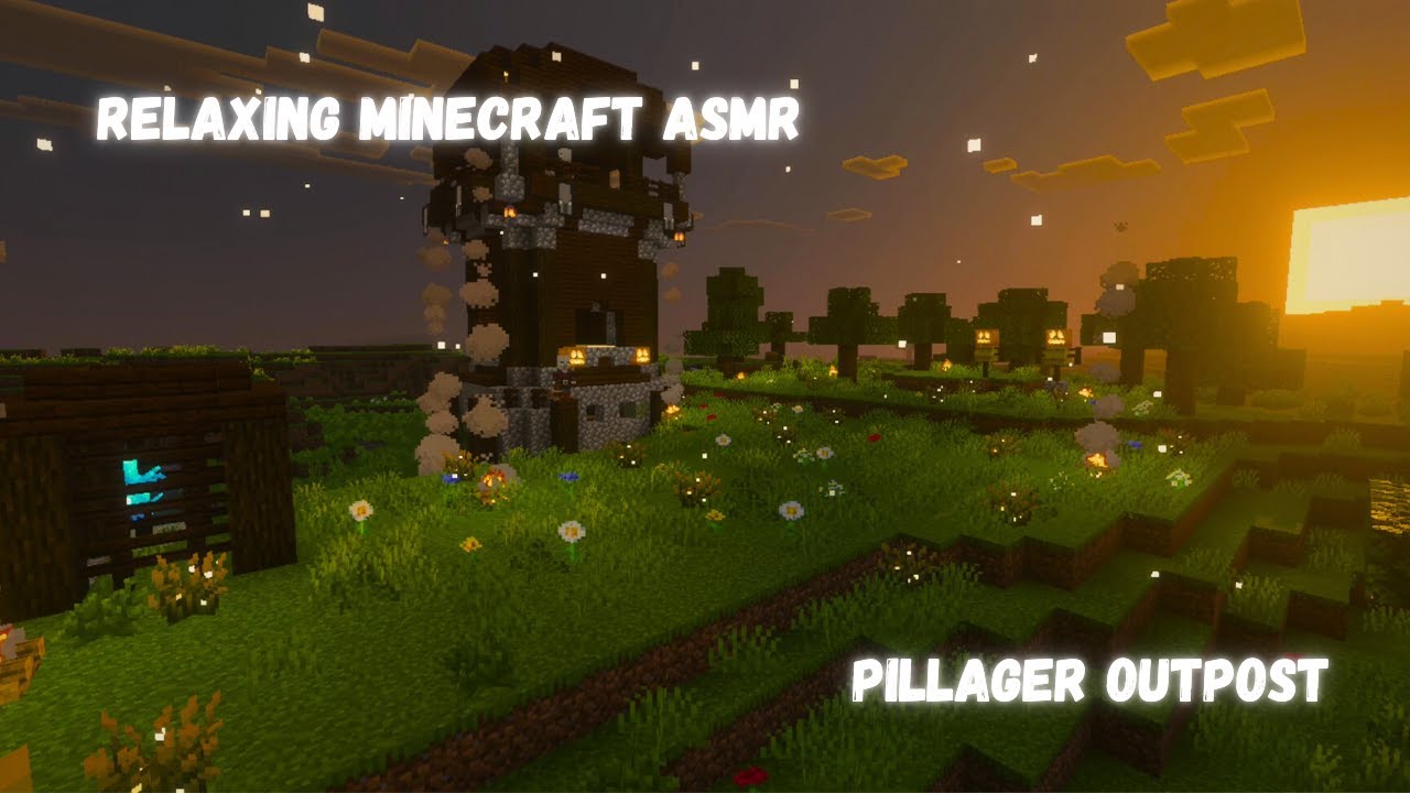Minecraft Ambience ASMR - Relaxing Pillager Outpost (no commentary) 3.2HR