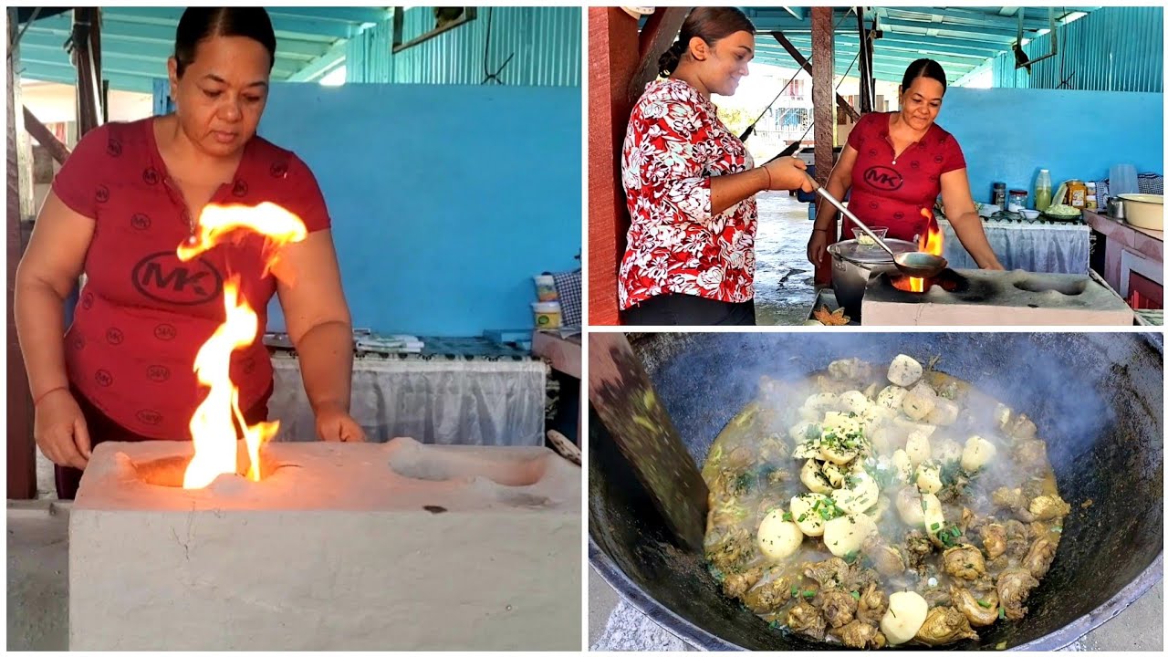 Cooking Dhal, Rice & Chicken Curry/Curry Chicken To Feed The Dharmshala
