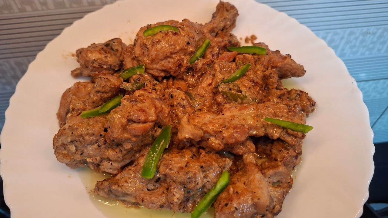 Black paper chicken karahi / white chicken/ quick and easy chicken karahi recipe