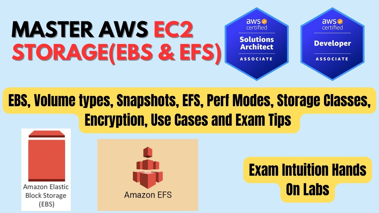 AWS EBS и EFS | Подготовка к экзамену One Shot Prep | Все концепции | Практические занятия | #aws...