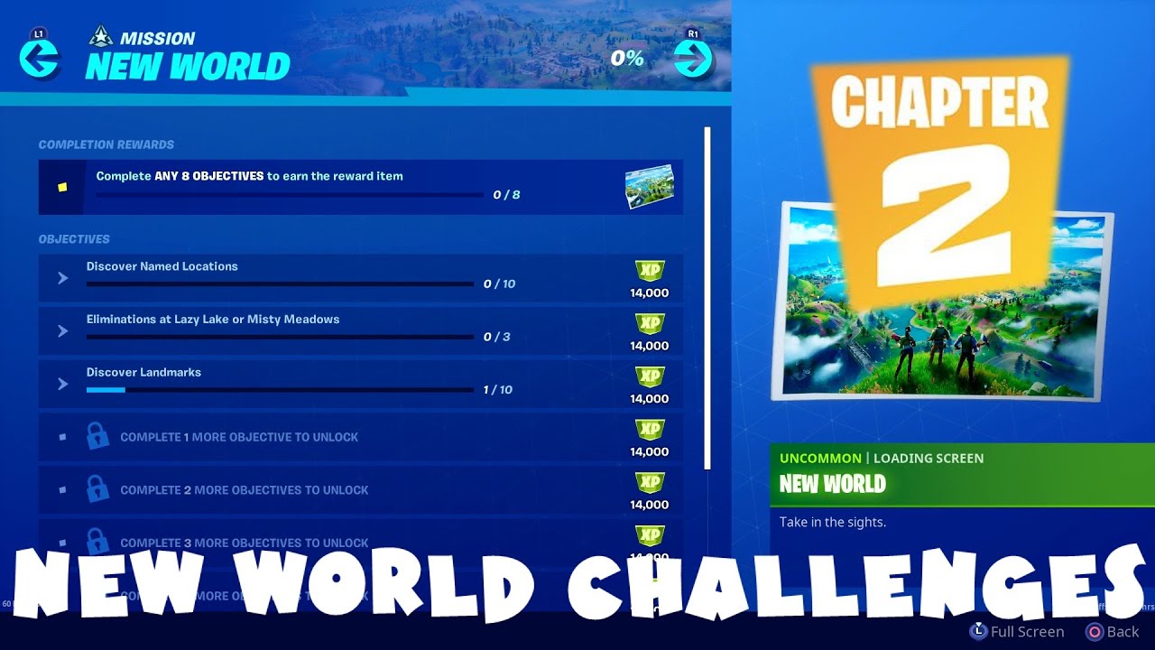 (Chapter 2) ALL New World Season 1 Challenges Guide - Fortnite Battle Royale