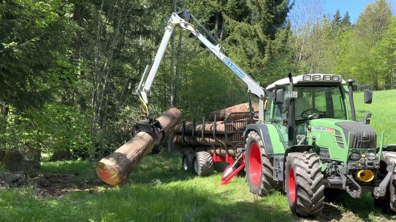 Bauholz ausfahren mit Fendt 310 Vario am Rückewagen🚜🚜🪵🪵