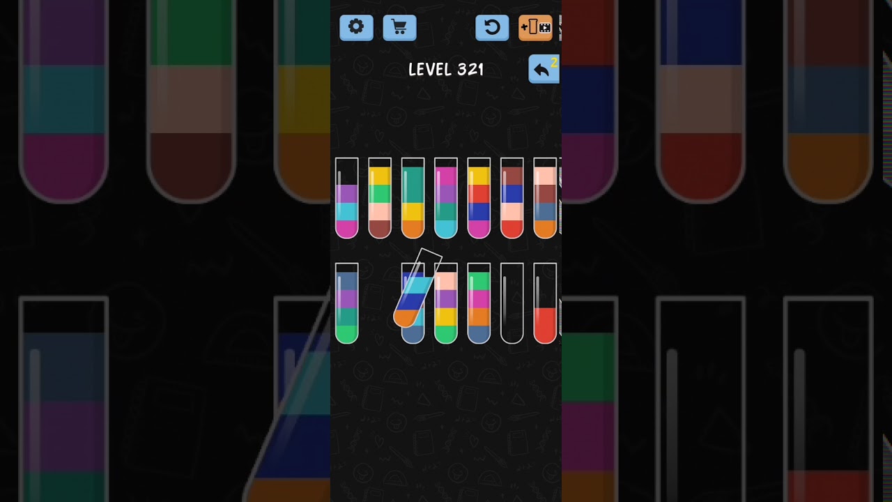 Water Color Sort Level 321 Walkthrough Solution iOS/Android