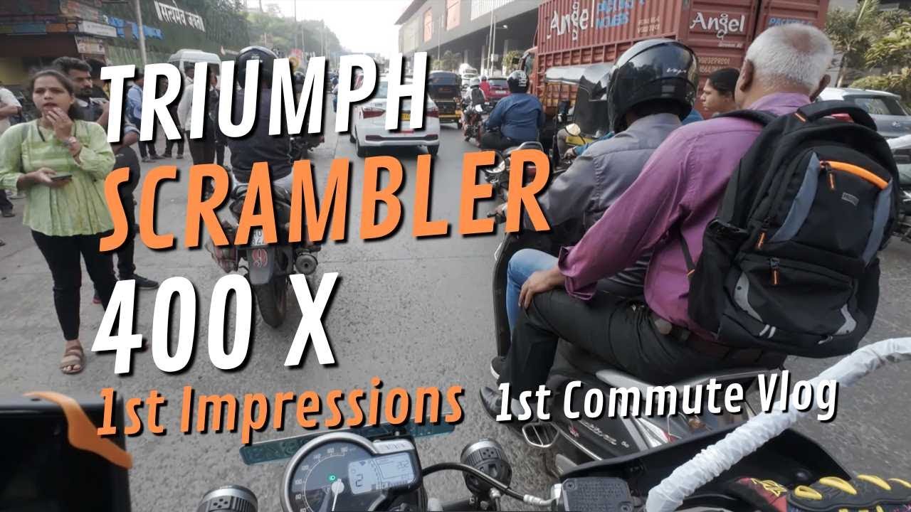 Conquering Mumbai Traffic on My New Triumph Scrambler 400 X | First Commute Vlog and Impressions!