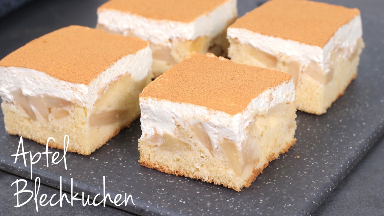 Apfel-Blechkuchen mit Schmand und Zimt 🥰