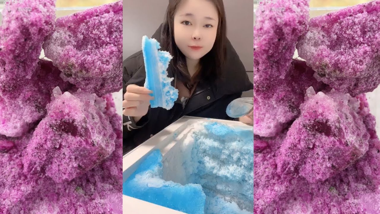 (ASMR) Colourful Ice🫐🍓🍉.Flavoured Ice | Mixed Ice | Colourful Crushed Ice & Hard Ice - Ice Eating