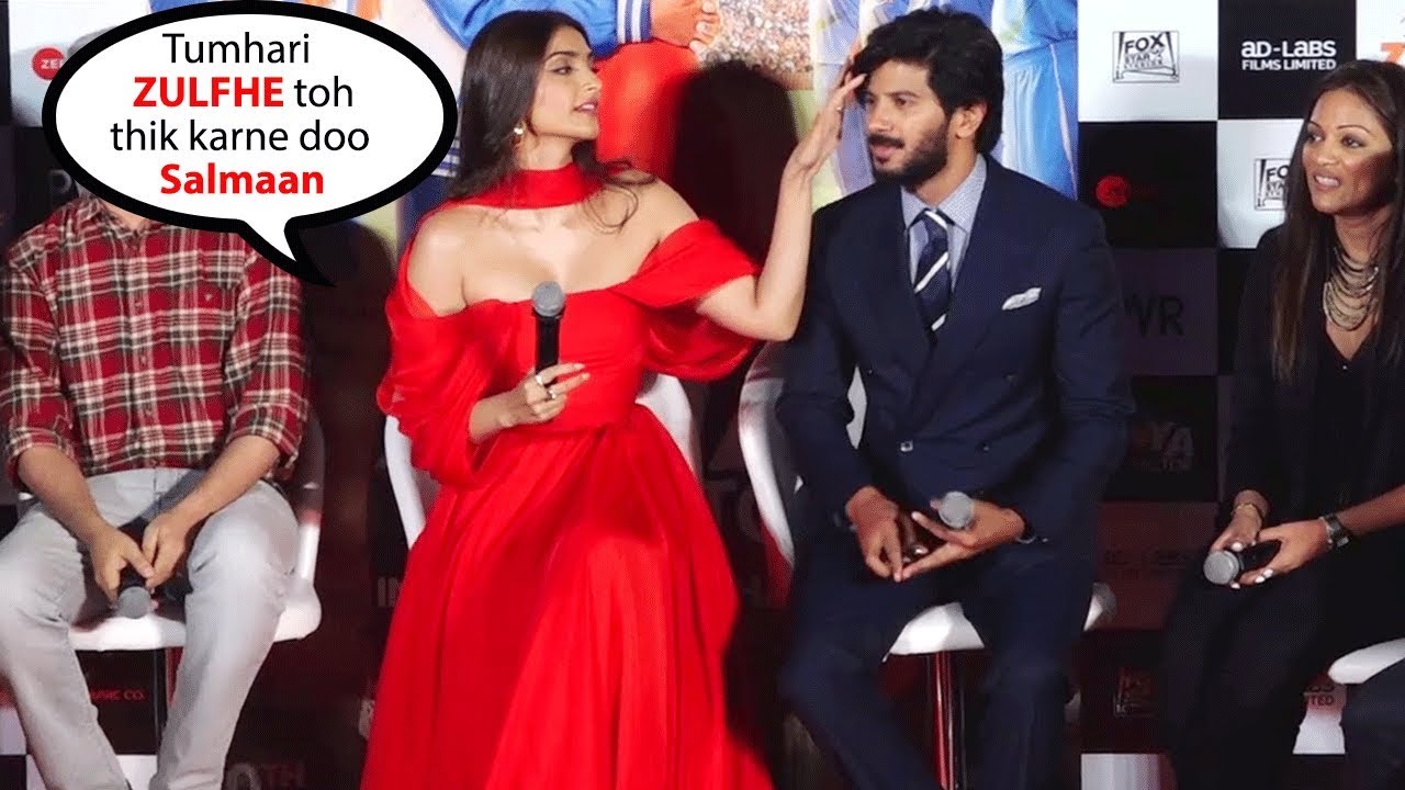 Sonam Kapoor Back To Back FUNNY Moments With Co-Star Salmaan Dulquer @ Trailer Launch Of Zoya Factor