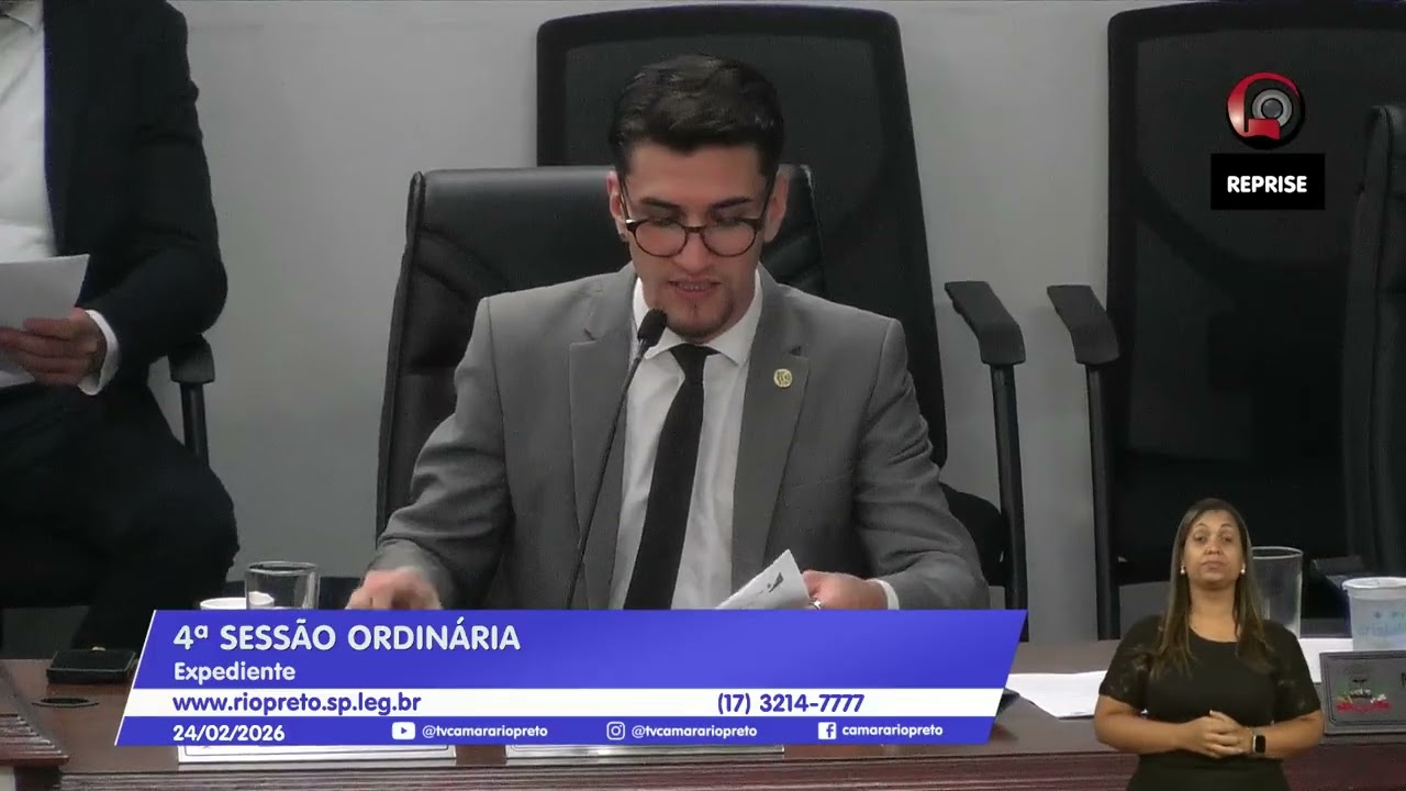 4ª sessão ordinária da Câmara de Rio Preto - 24 de fevereiro de 2026