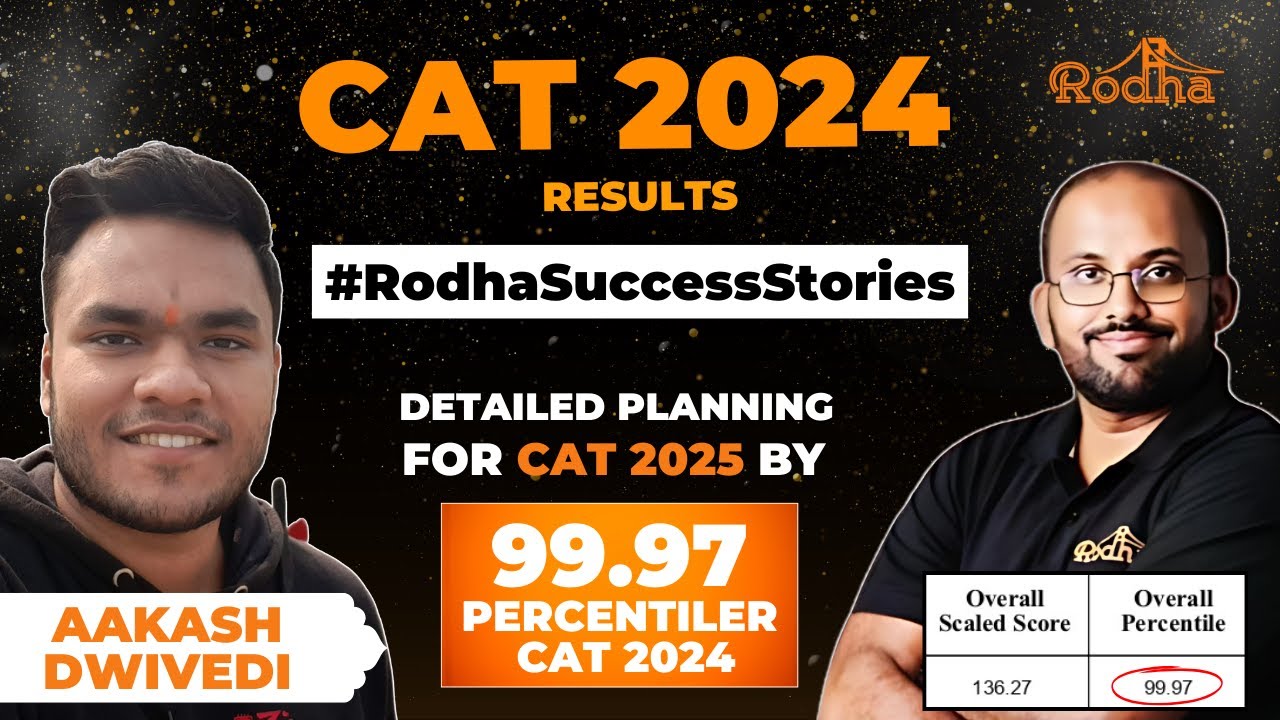 CAT 2024 99.97 Percentiler | Detailed Strategy for CAT 2025 | #RodhaSuccessStories
