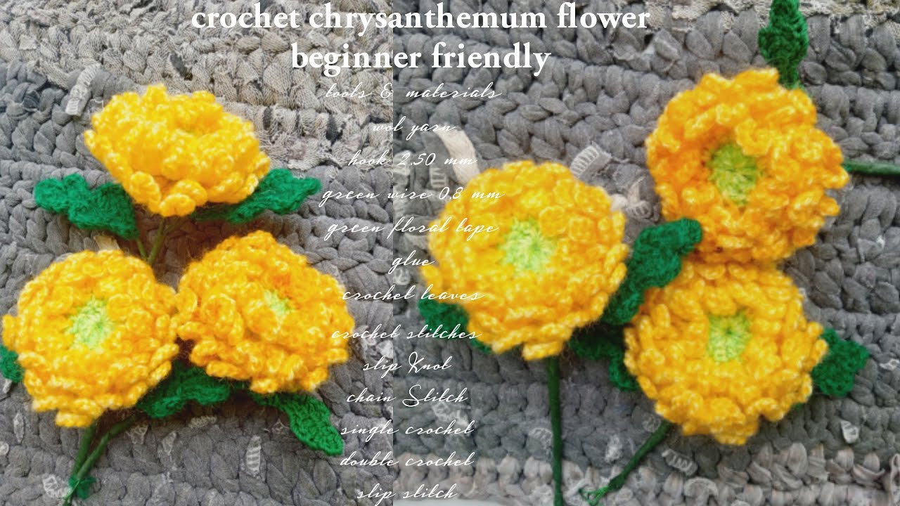 crochet flower | easy way to crochet chrysanthemum flower for beginners