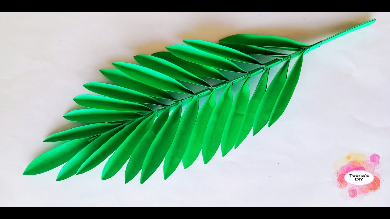 🌿easy coconut paper leaves making| coconut leaves craft| coconut leaf| #art #craft #papercraft #leaf