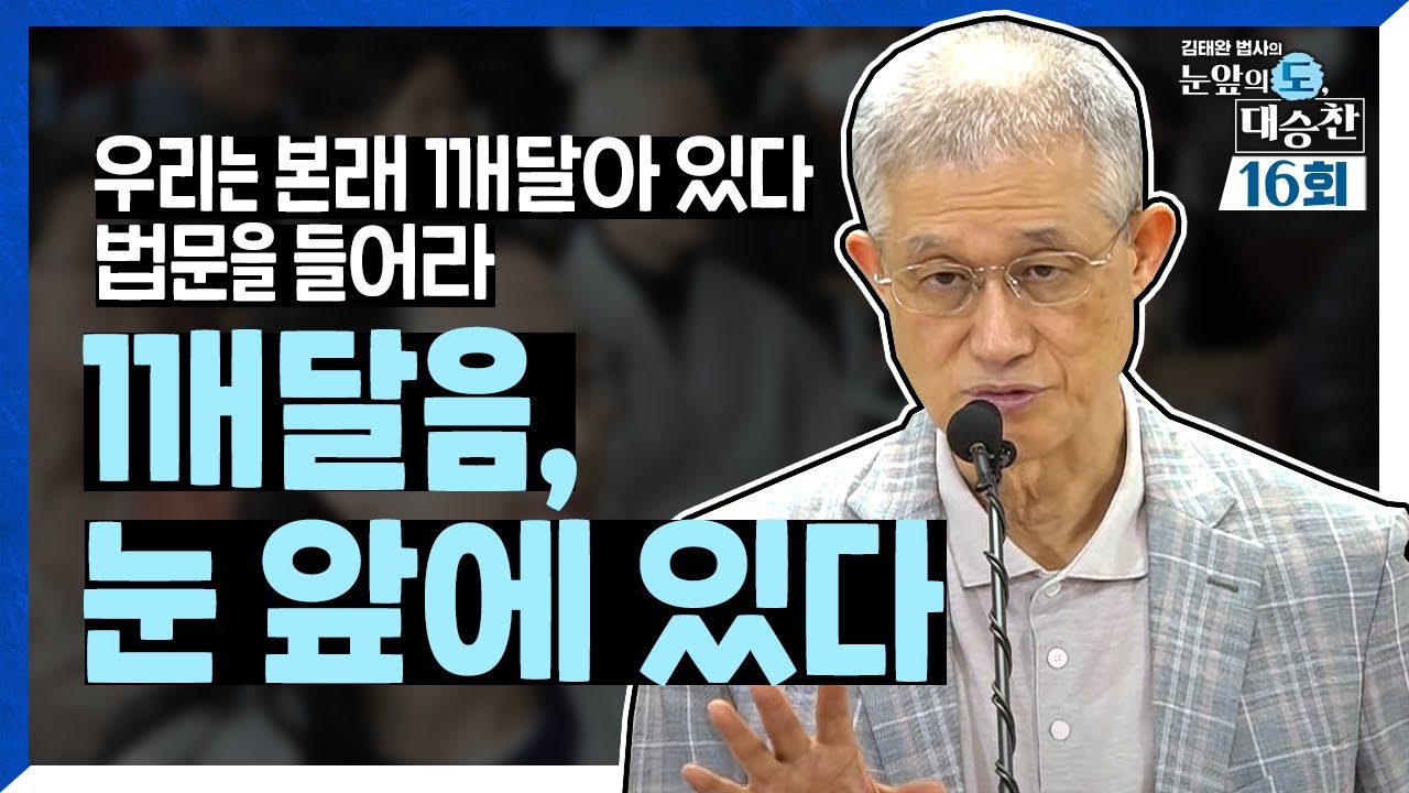 법문을 들어라, 깨달음. 눈 앞에 있다. | 김태완 법사의 눈앞의 도, 대승찬 16화