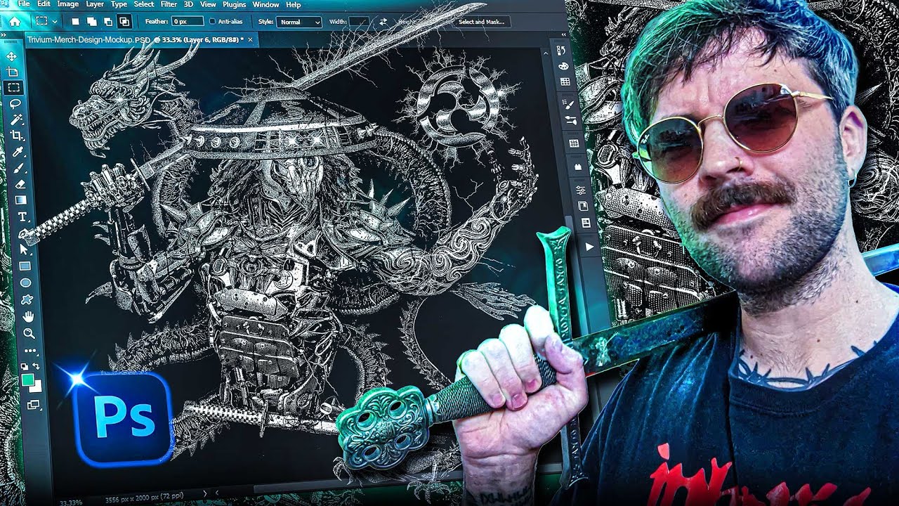 How To Design BRUTAL DEATH METAL T-shirts! Adobe Photoshop Tutorial