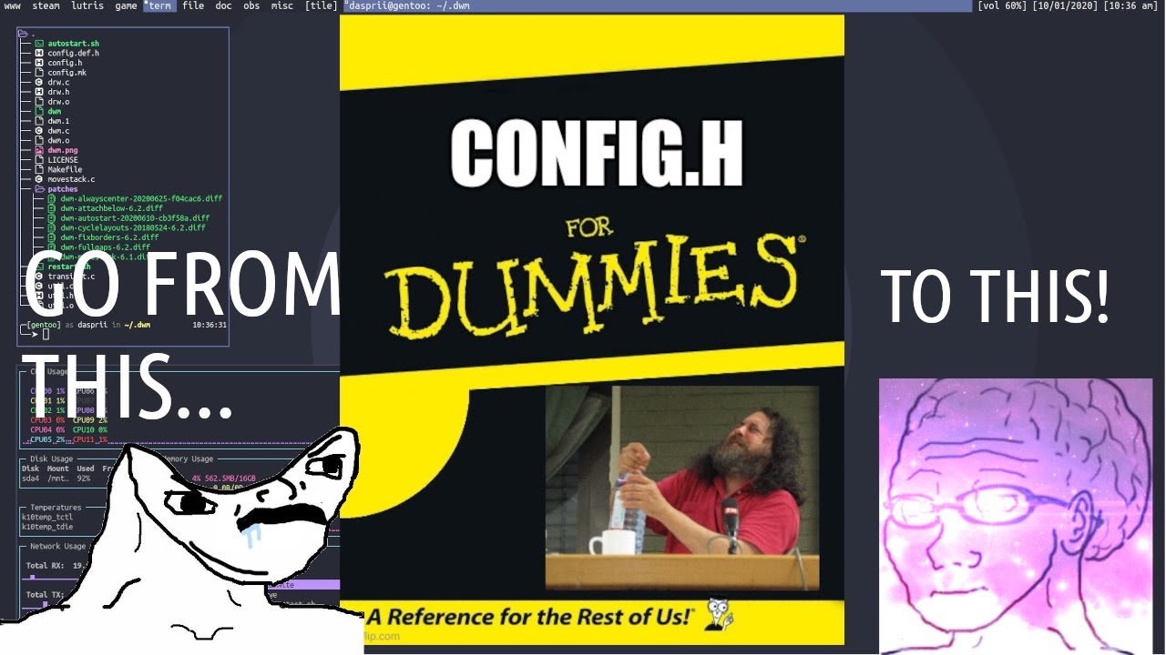 Как настроить dwm через config.h