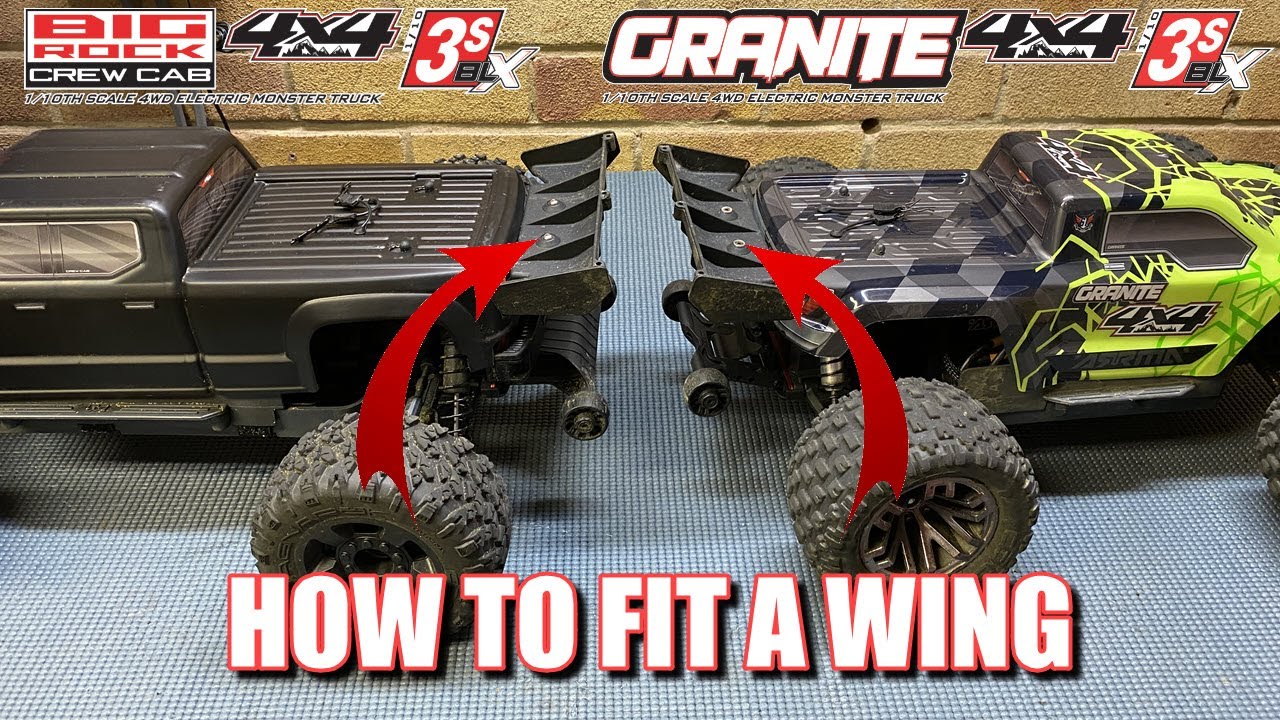 Как установить крыло на Arrma Big Rock и Granite 3s